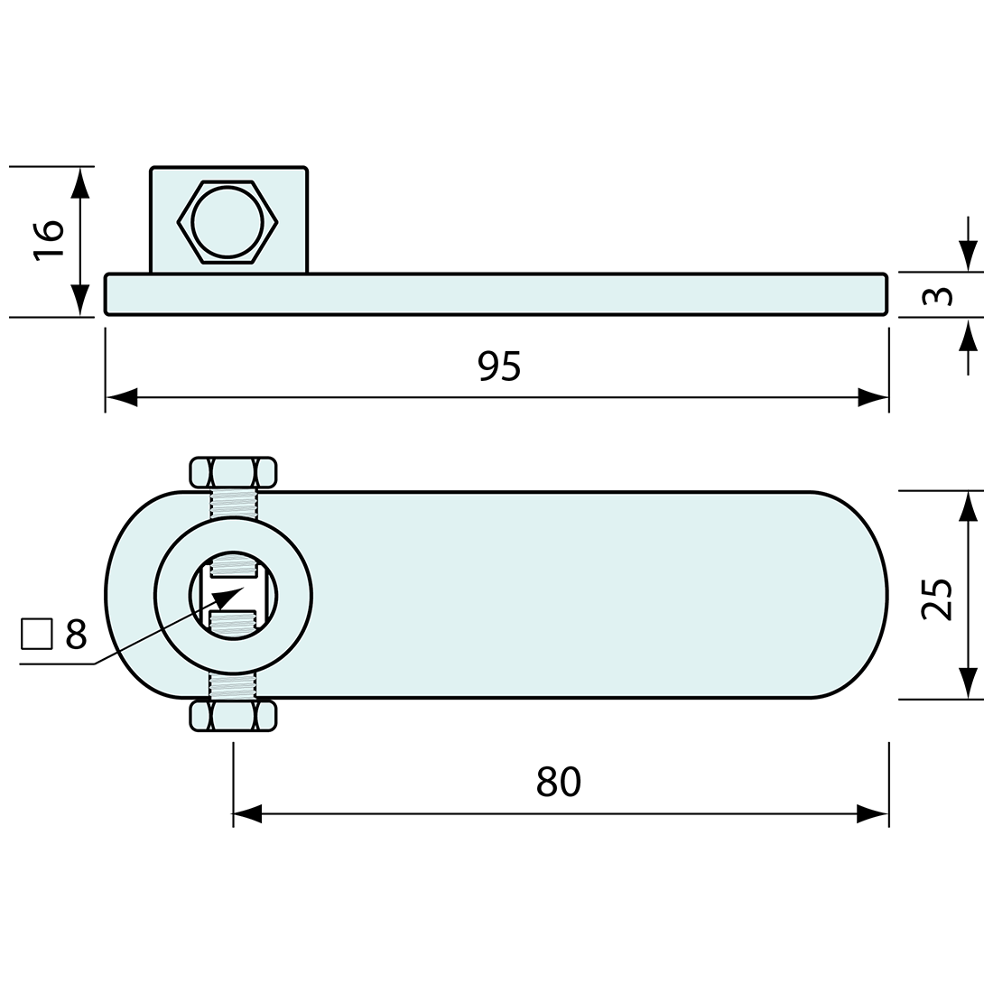 Latch Bar Heavy Duty Zinc 80mm